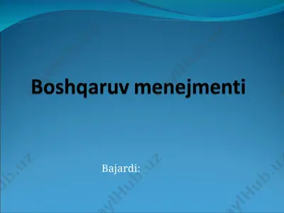 boshqaruv menejmenti — PPT