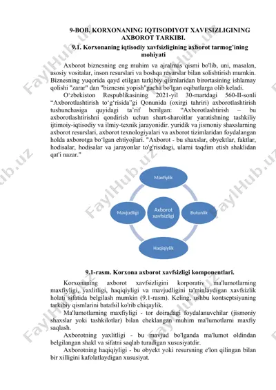 korxonaning iqtisodiyot xavfsizligining axborot tarmog’ining mohiyati — DOCX
