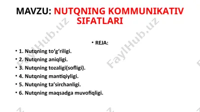 nutqning kommunikativ sifatlari — PPTX