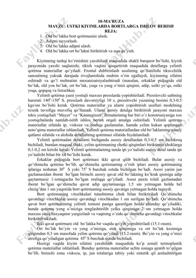 yelimli qotirma materiallar — DOC