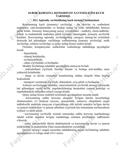 korxona iqtisodiyot xavfsizligini kuch tarmoqi — DOCX
