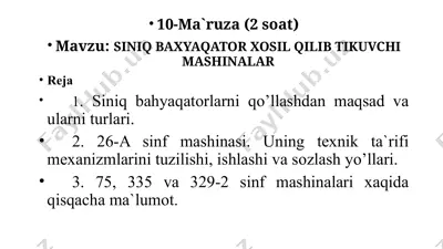10-ma`ruza (2soat) — PPTX