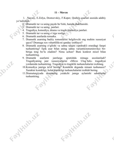 dramaturgiyada dramatik asarlar — DOCX