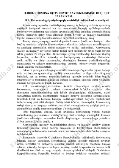 korxona iqtisodiyot xavfsizligining huquqiy nazariyasi — DOCX