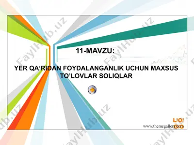 yerqa‘ridan foydalanganlik uchun maxsus to’lovlar — PPTX