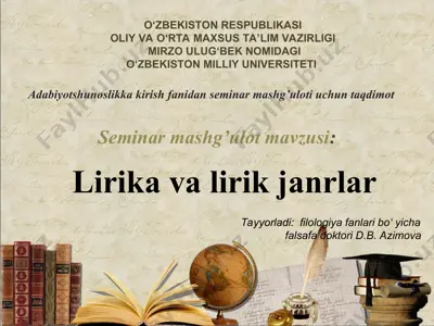 seminar mashg’uloti uchun taqdimot — PPT