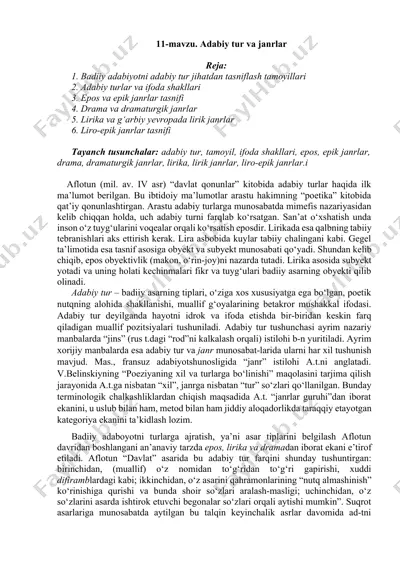 adabiy tur va janrlar — DOCX