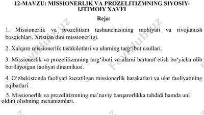 missiyonеrlіk va prоzеlіtizm — PPTX