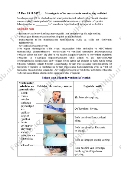 dispanserizatsiya amaliyoti va hamshiralar vazifalari — DOCX