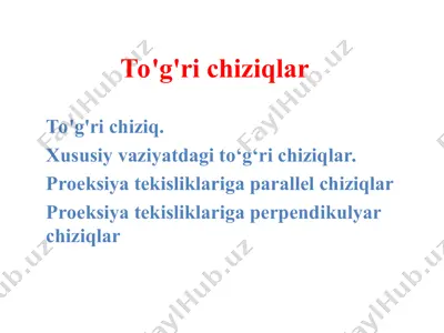to'g'ri chiziqlar — PPT