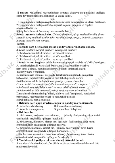 bozor ta'limoti — DOCX