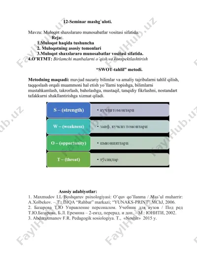 seminar mashg'uloti — DOCX