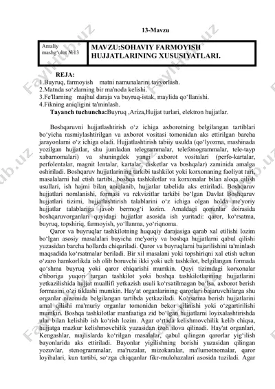 suhaviy farmoyish hujjatlari — DOC