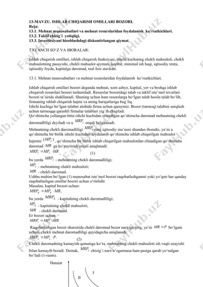 mehnat munosabatlari va mehnat resurslaridan foydalanish ko‘rsatkichlari — DOCX