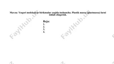 polimerlar haqida ma'lumot — PPTX