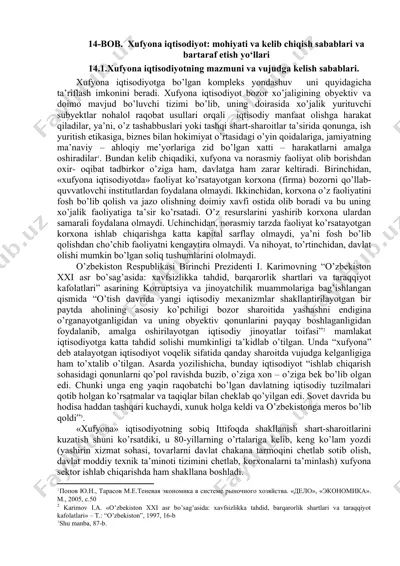 xufyona iqtisodiyot: mohiyati va kelib chiqish sabablari va bartaraf etish yo‘llari — DOCX