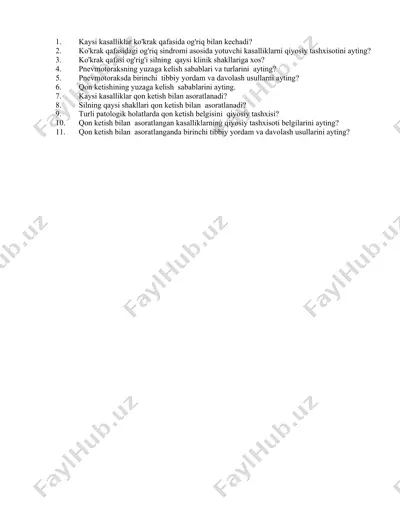 qon ketishi va pnevmotoraks — DOC