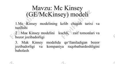 mc kinsey modeli — PPTX