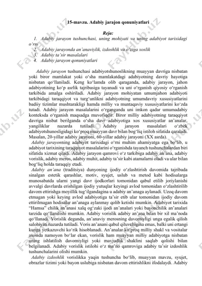 adabiy jarayon qonuniyatlari — DOCX