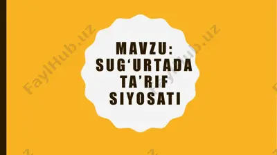 sug‘urtadata’rifsiyosati — PPTX