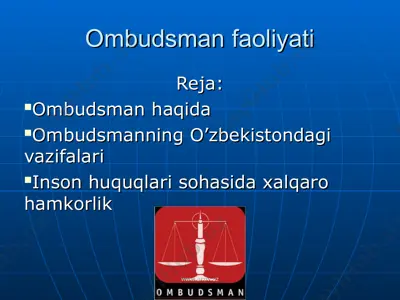 ombudsman faoliyati — PPT