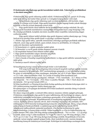 silga qarshi ishlar tashkil etish — DOC