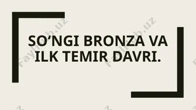 baqtriyaning ilk temir davri yodgorliklari — PPTX