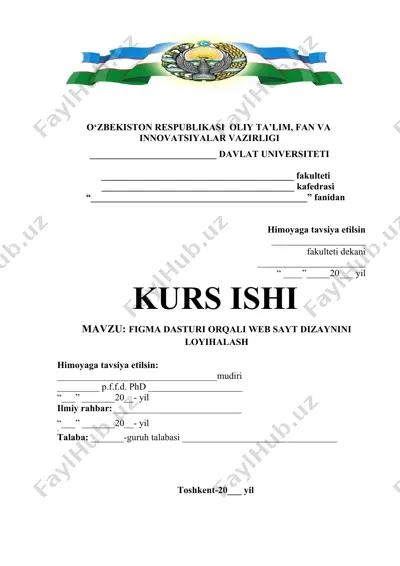 figma dasturi orqali web sayt dizaynini loyihalash — DOCX
