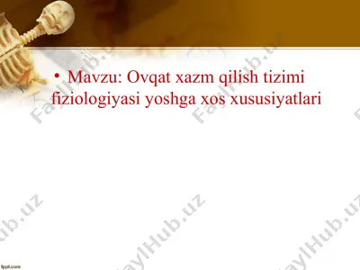ovqatxazmqilish sifati va xususiyatlari — PPTX