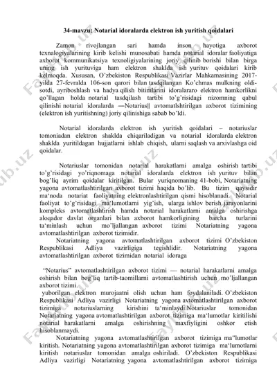 notarial idoralarda elektron ish yuritish qoidalari — DOCX