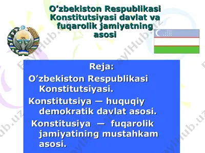 o’zbekiston respublikasi konstitutsiyasi davlat va fuqarolik jamiyatning asosi — PPT