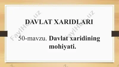 davlat xaridlari — PPTX