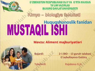 aliment majburiyatlari — PPT