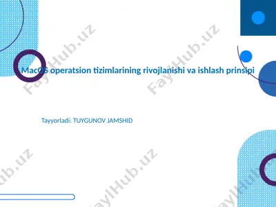 macos operatsion tizimlari — PPTX