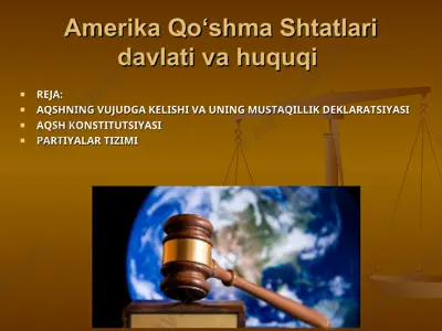 amerika qo‘shma shtatlari davlati va huquqi — PPT
