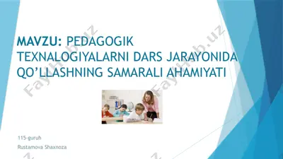 pedagogik texnologiyalarning ilmiy asoslari — PPT