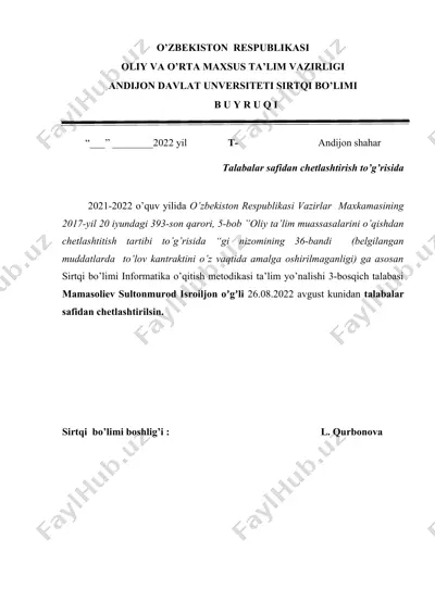 o’zbekiston respublikasi vazirlar maxkamasi qarori — DOC