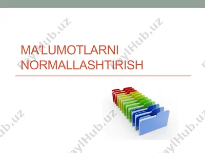 ma'lumotlarni normallashtirish — PPTX