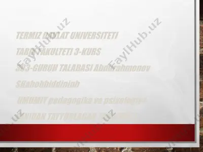 psixologiya nazariyalari va uning pedagogik psixologiya rivojlanishiga ta'siri — PPTX