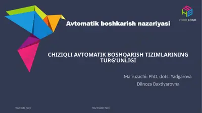 avtomatik boshqarish nazariyasi — PPTX