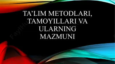 ta’lim metodlari — PPTX