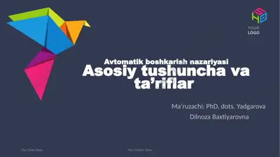 avtomatik boshqarish nazariyasi — PPTX
