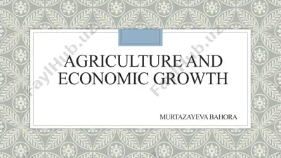 agriculture’s role in economic growth — PPTX