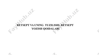 retsept va uning tuzilishi — PPTX
