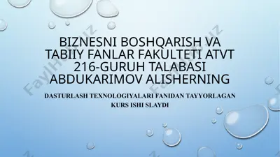 lotereya dasturi — PPTX