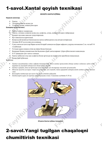 xantal qoyish texnikasi — DOCX