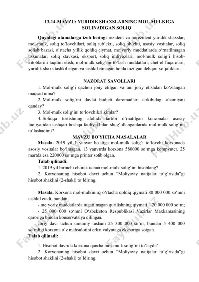mol-mulk solig'i — DOCX