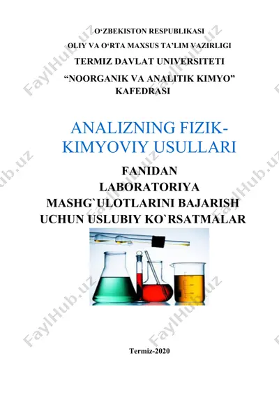 laboratoriya mashg'ulotlarini bajarish uchun uslubiy ko'rsatmalar — DOC
