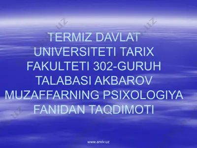 psixodiagnostika metodlari va ularning klassifikasiyasi — PPTX