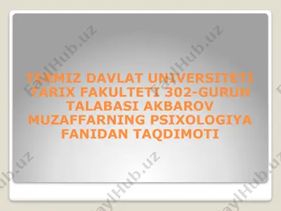 psixologiya va pedagogika taqdimoti — PPTX